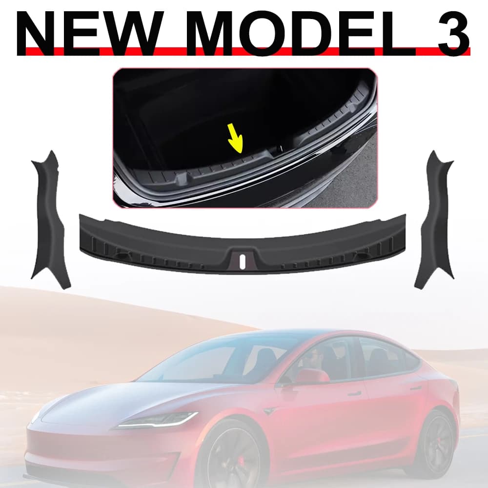 For 2026 2025 2024 Tesla Model 3 Rear Bumper Guard Protector Trunk Bumper Sill Cover Mat Model 3 Highland Interior Accessories