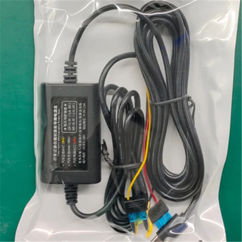 12-24 V to 5 V 2.5 A with low voltage protection USB type C port for parking monitoring Hard cable for DVR camera for Dashcam cars