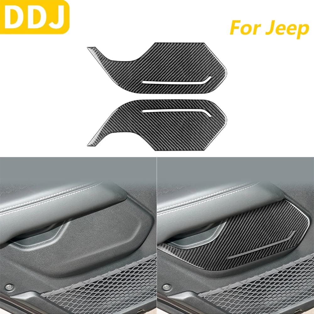 For Jeep Wrangler JL 2018-2023 Gladiator 2020-2023 Carbon Fiber Rear Door Cover Panel Trim Car Accessories Adhesive Decoration