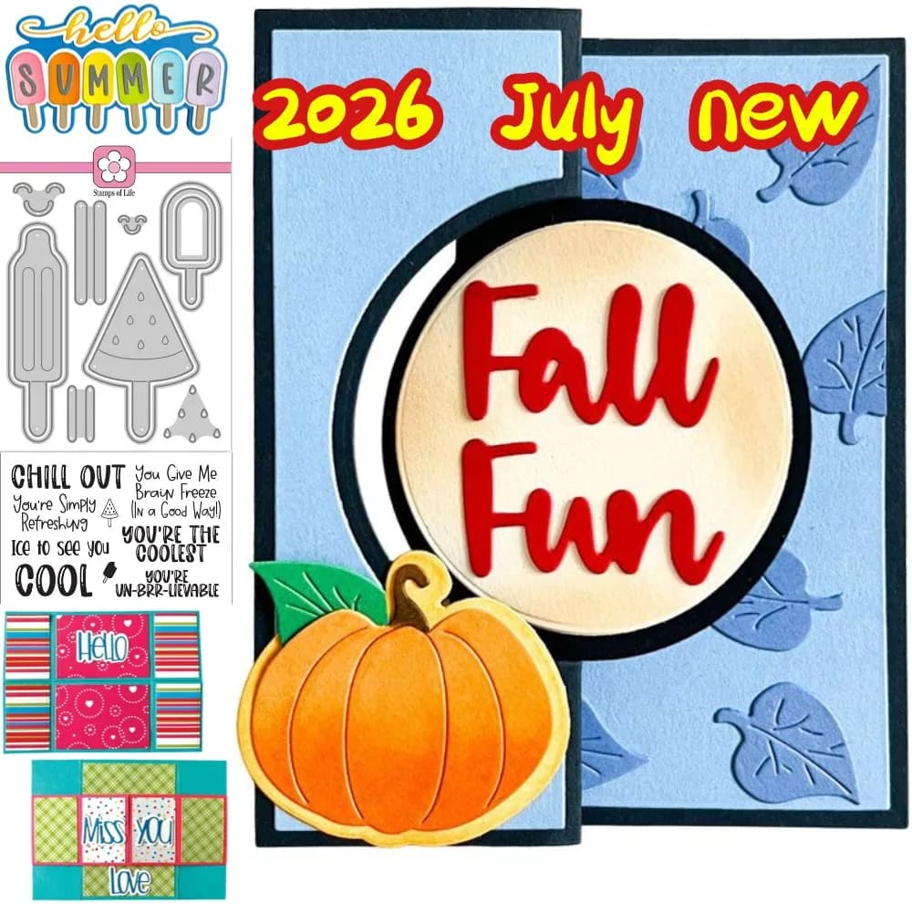 2026 July new Slimline Shaped metal cut dies and clear stamps scrapbooking to make paper engraving frames card craft set