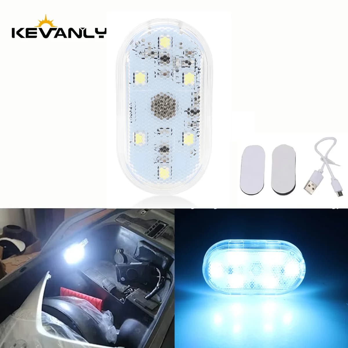 Motorcycle Locomotive Luggage Box Light LED Touch Turn on Tail Box Anti-Collision Lamp Convenient Outdoor Fishing Camping Night
