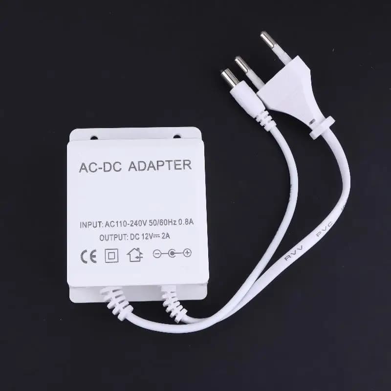 Adattatore per caricabatterie per telecamera AHD con ingresso AC100V-240V; Spina UE DC12V 2A impermeabile per sorveglianza di sicurezza
