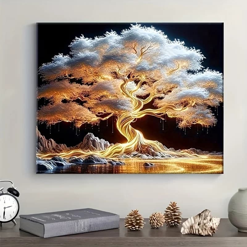 Professional Art Use, 1pc frameless 2D Flat DIY Digital Oil Painting Kit for Adult Beginners - Includes Acrylic Paints, Canvas,
