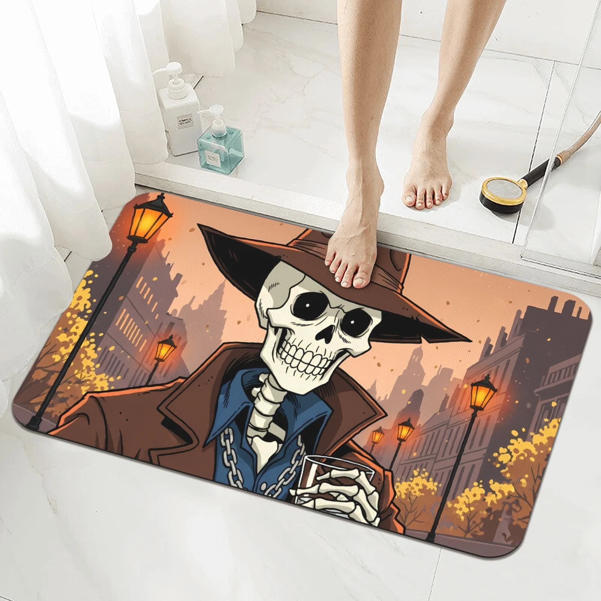 Tappeto da Cucina con Motivo Halloween, Antiscivolo, Design Pop, Tappetino da Bagno, Tappeto per Lavanderia e Decorazione Casa