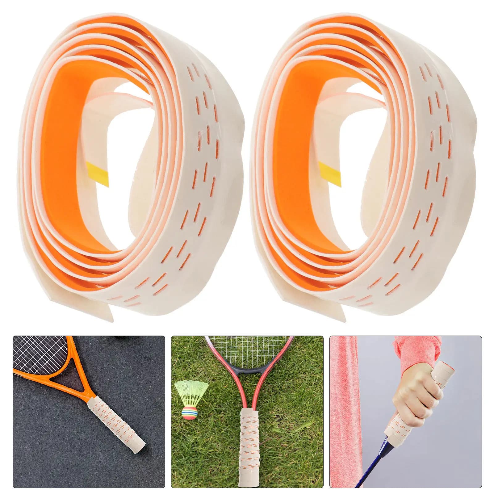 2 Pezzi Nastro Super-Assorbente in PU per Impugnatura Racchette da Tennis, Badminton, Softball, Antiscivolo, Elastico, Colorato