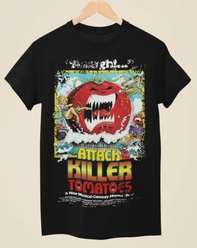 L'attacco dei pomodori assassini - T-shirt nera unisex ispirata al poster del film