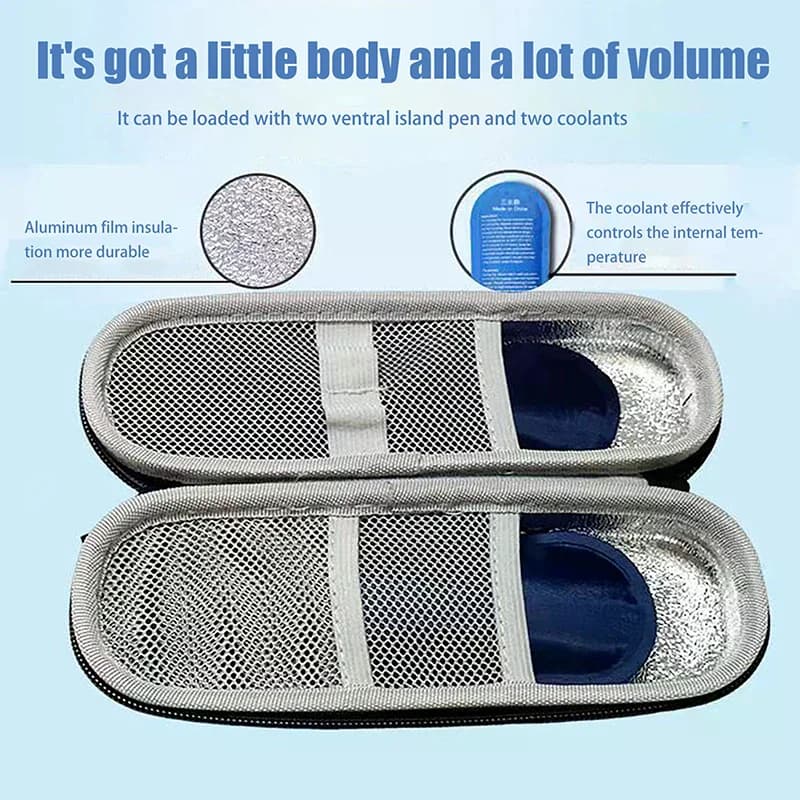 Borsa Termica Impermeabile per Insulina in EVA con Porta Penna Gel, Contenitore Refrigerante per Medicinali da Viaggio per Diabetici