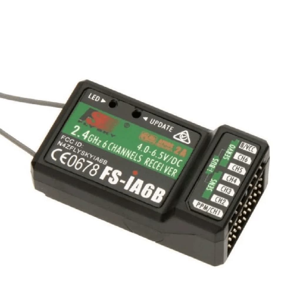 Ricevitore Flysky Fs-IA6B 2.4G 6 canali Doppio ritorno Uscita PPM Funzione IBUS Modelli adatti ala fissa/elicottero/plane