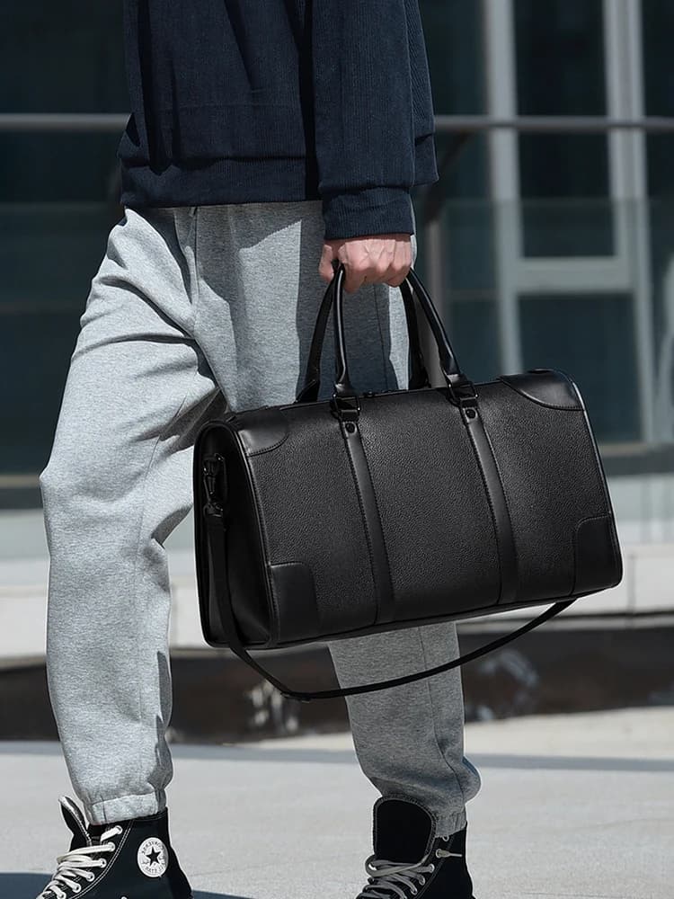 Borsa da viaggio Tote Borsa casual in pelle PU Borsa da 15,6 pollici per laptop da uomo Palestra Fitness Bagagli Borsone da spalla Borsa da lavoro OL per uomo