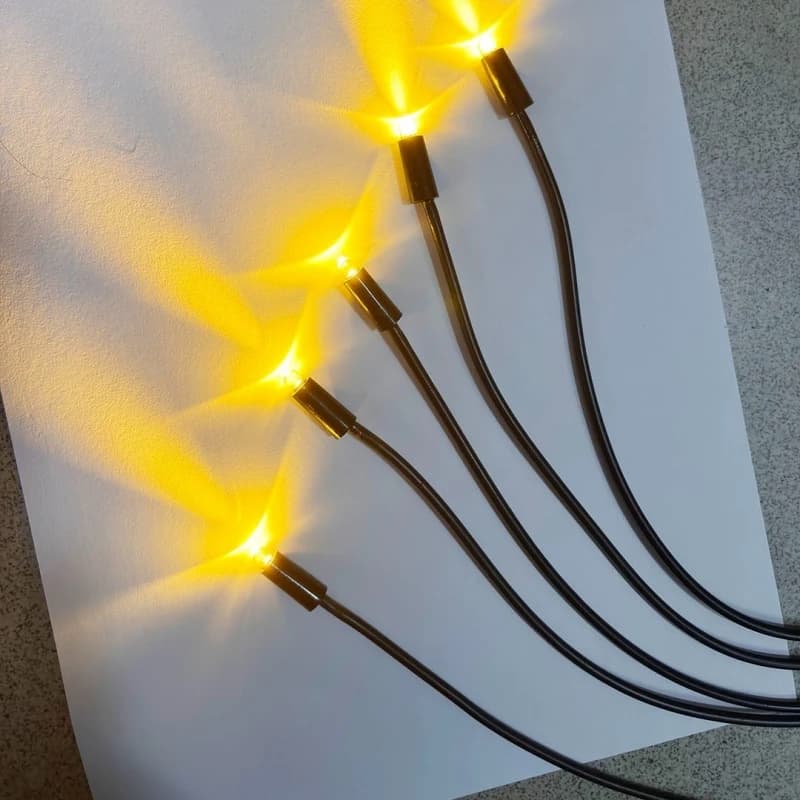 12V 3-5pcs Underwater LED Beads Warm Light Tabletop Fountain Fish Pond Garden with Adapter