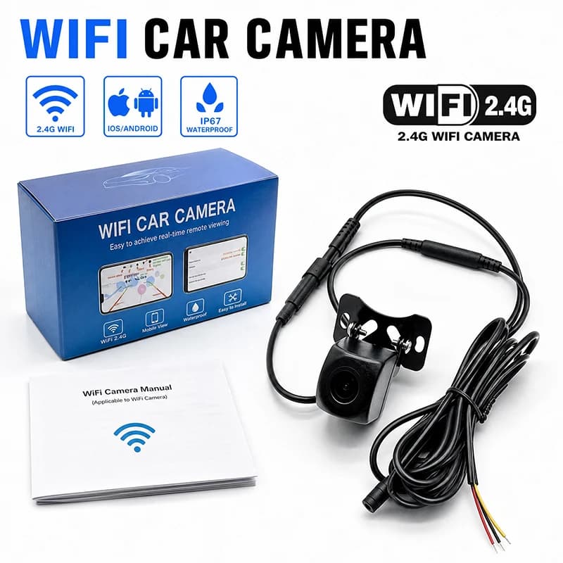 JISUIDA Wifi HD 170 Degree Car Rearview Camera Wireless Waterproof Wifi Backup Camera 12V 24V For Android Ios