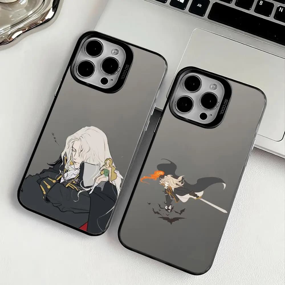 Custodia per telefono C-Castlevania per iPhone 17 16 15 14 13 12 11 Pro Max Air, multicolore, opaca, laser, metallizzata, Aurora