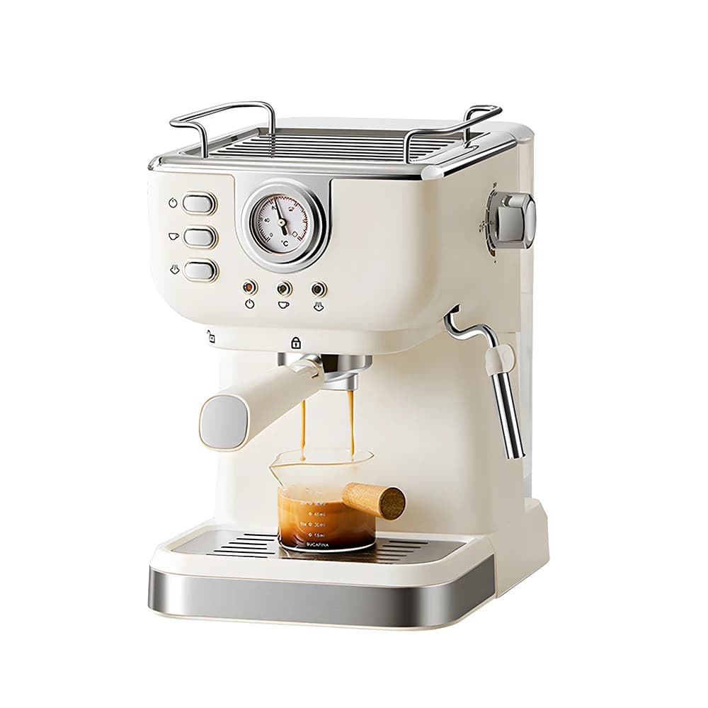 Macchina per caffè Espresso macchina per caffè Espresso in acciaio inossidabile con montalatte bacchetta a vapore macchina semiautomatica per Cappuccino Latte