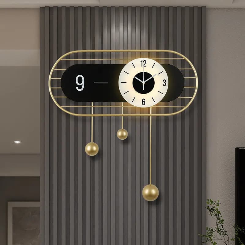 Clock wall clock living room high-end wall-mounted ambient lighting modern simple creative household quartz clock