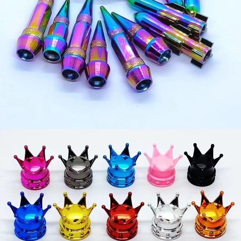4 pcs aluminum or plastic for car, motorcycle, bike, truck, wheel, rubber valve, dustproof, valve cap cover, valve stem cap, Tornasol color