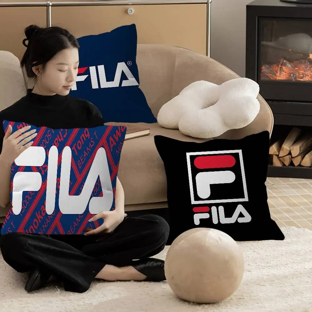 Fodera per cuscino con logo F-FILA-A, di tendenza, per regalo, decorazione casa, ufficio, camera da letto, divano, auto, 45x45