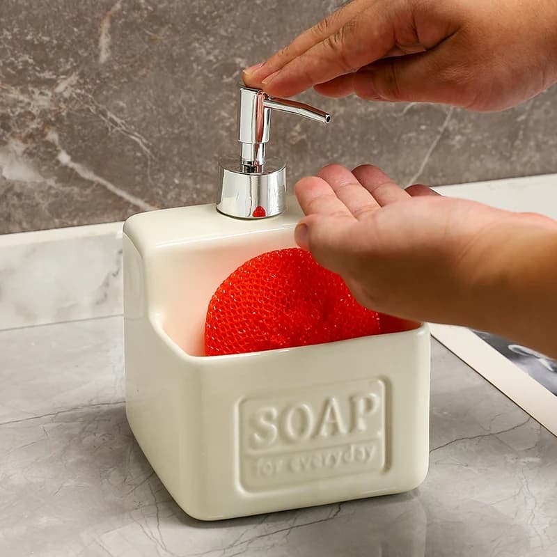 WHYOU Cermic Dispenser di sapone liquido da cucina creativa, bottiglia di lozione, emulsione, bottiglie di auguri per le mani in lattice, set di accessori per il bagno