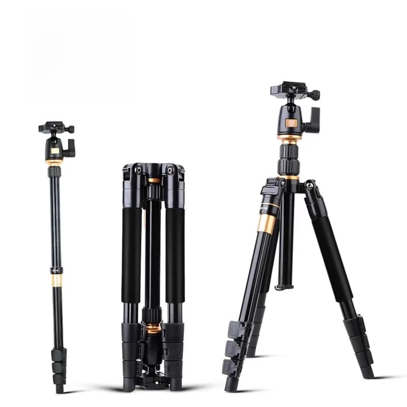 Q555 Supporto Fotografico Altezza 55 Pollici, Mini Treppiede Pieghevole in Alluminio per Fotocamera e Telefono, Treppiede Portatile