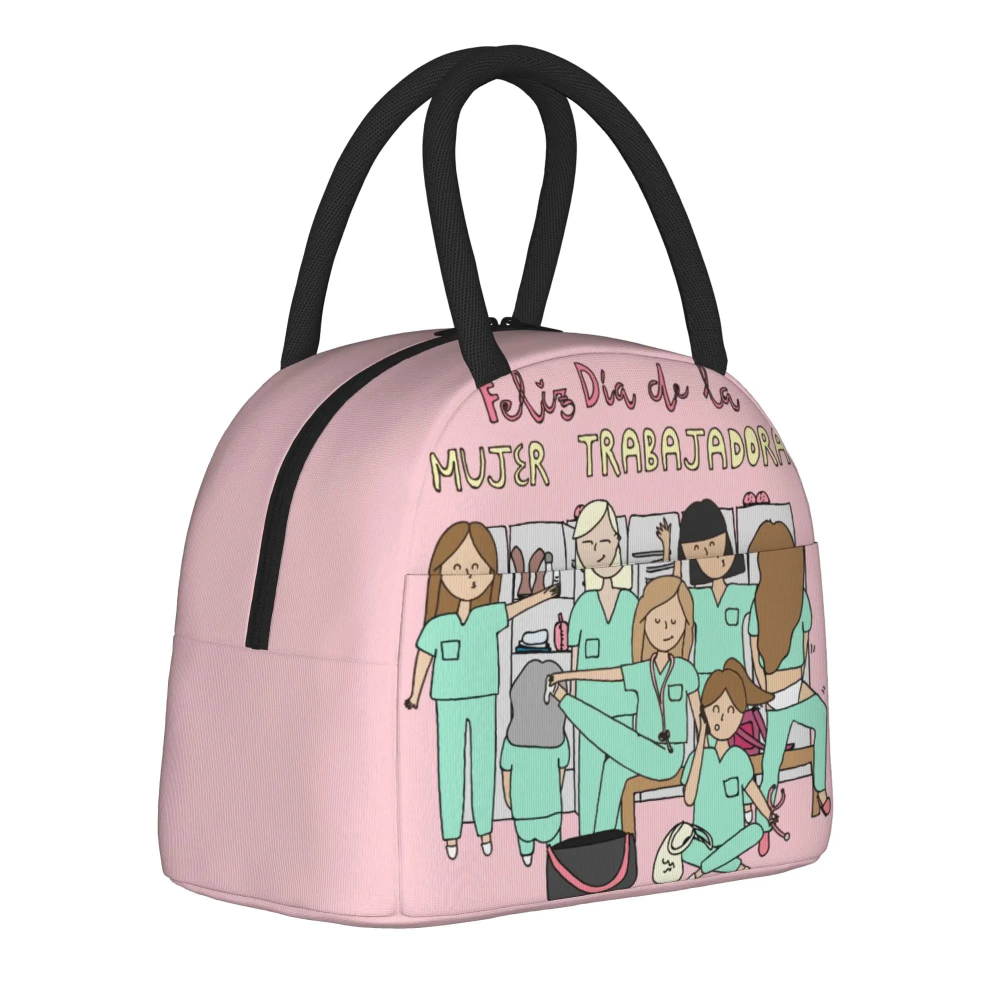 Insulated Lunch Bag Thermal Bag Reusable,Lunch Container Enfermera En Apuros Doctor Nurse Medical Tote Lunch Box Food Bag
