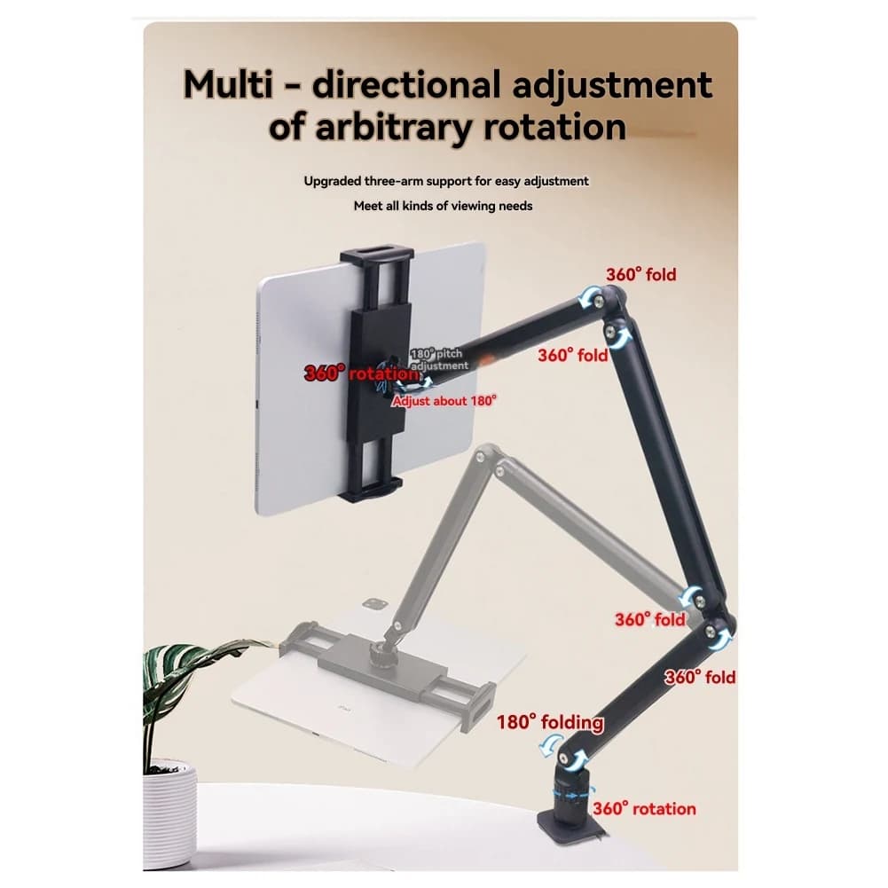 Portable Tablet Holder Support Desktop Rotating Folding Monitor Holder Phone Stand Universal Aluminum Bracket