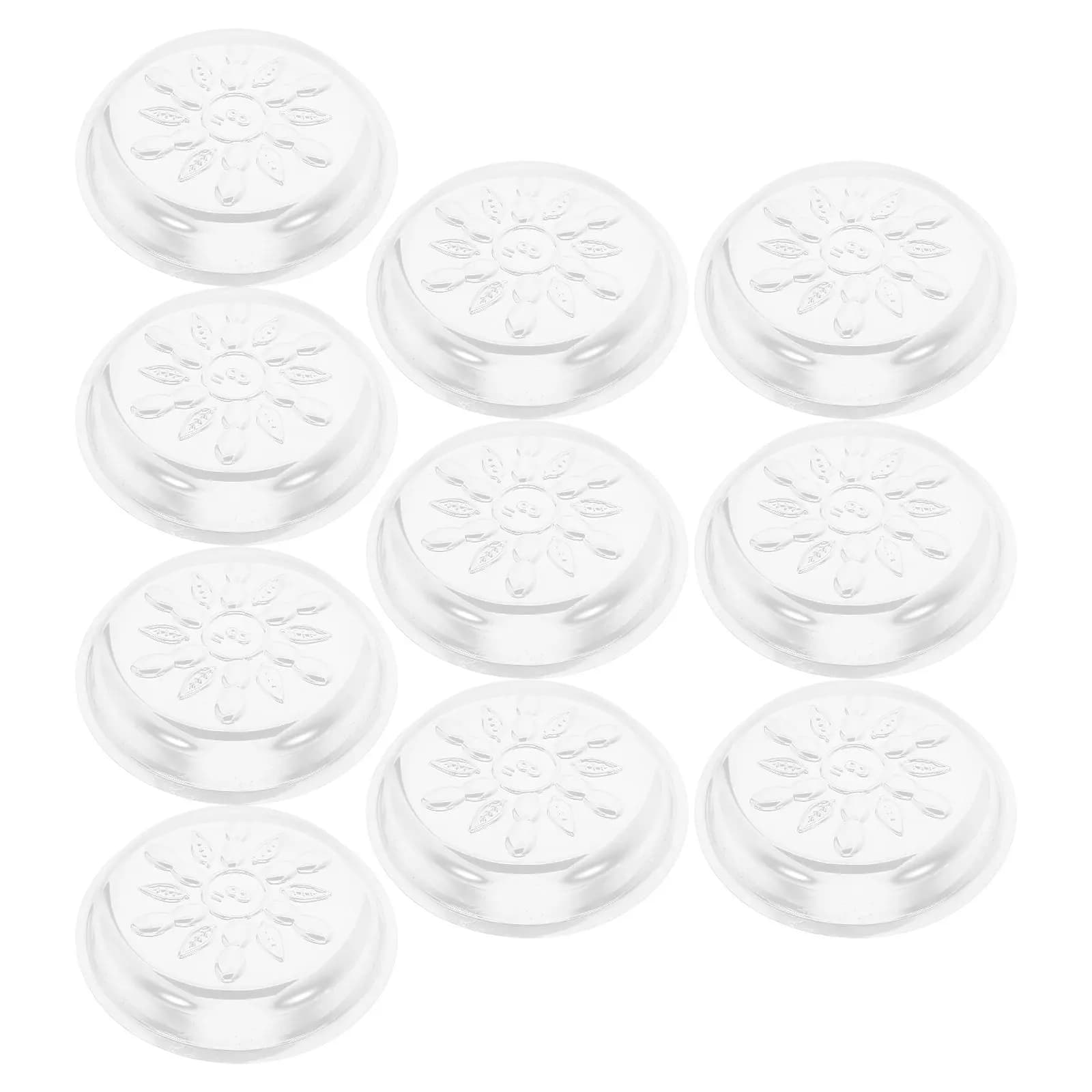 10Pcs Clear Round Plant Saucer Leaf Pattern Plastic Pot Tray Pack Water Catcher for Flower Planter Seed Starting Drip Tray Set