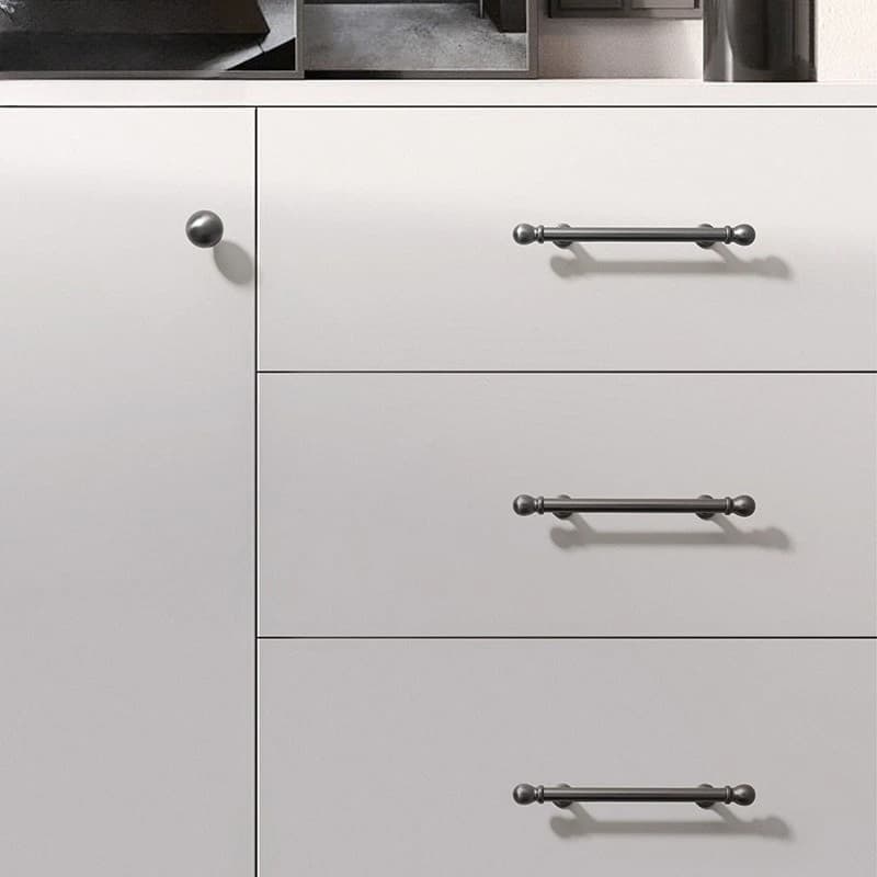 Maniglia per armadio in stile francese Pomello per cassetto solido grigio argento Maniglia di lusso a foro singolo