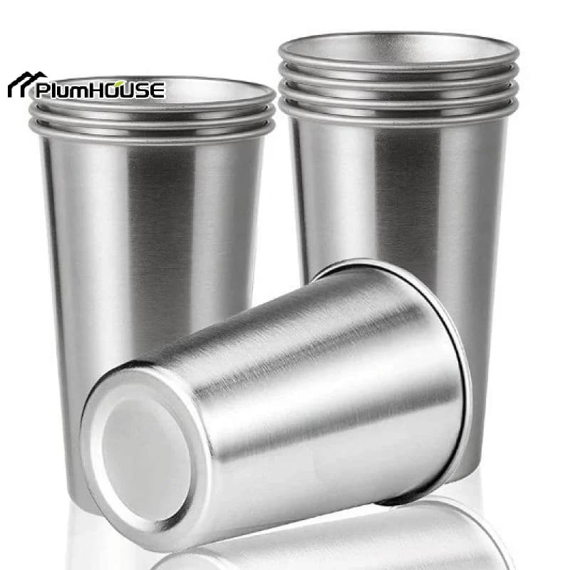 Stackable water bottle, portable and lightweight reusable metal cup for picnic and school