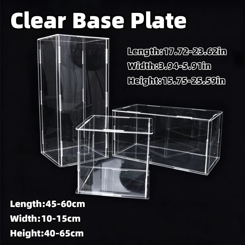 Self-assembly Full Clear Acrylic Display Case Box Dust Cover Storage for Art Decor Figure Car Model Toys L45-60 W10-15 H40-65cm