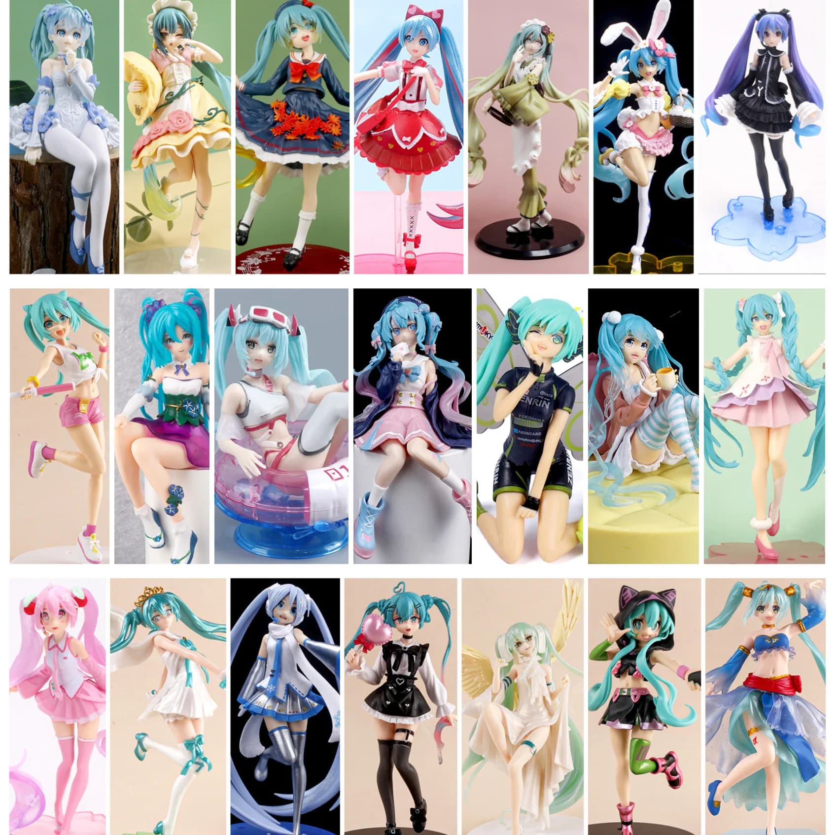 Anime Hatsune Figura Abito da sposa Action Figures Kawaii Costume da bagno Vocaloid PVC Modello da collezione Giocattoli Ragazza regalo