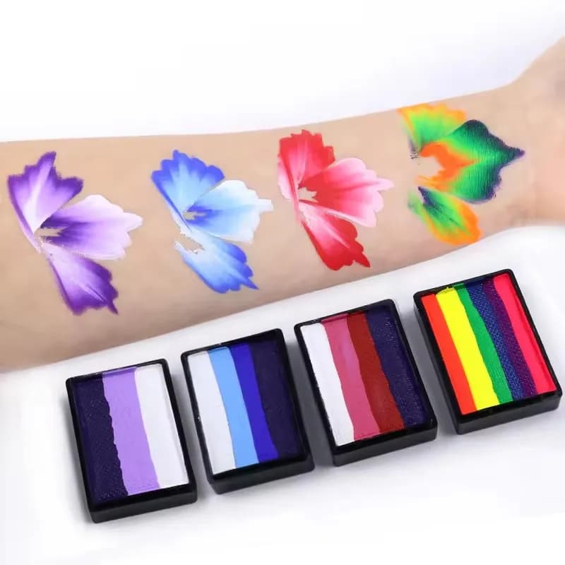 30g Water Based Rainbow Split Cake Face Painting Body Art Party Halloween Christmas Makeup Graphic Pastel UV Aqua Eyeliner
