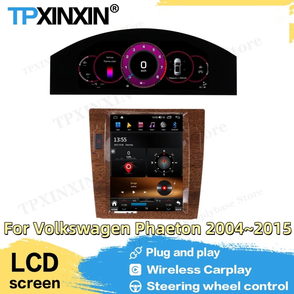 For VW Phaeton 2004~2015 Digital Performance Display Dashboard Speed Table Car Virtual Digital Instrument Original car upgrade
