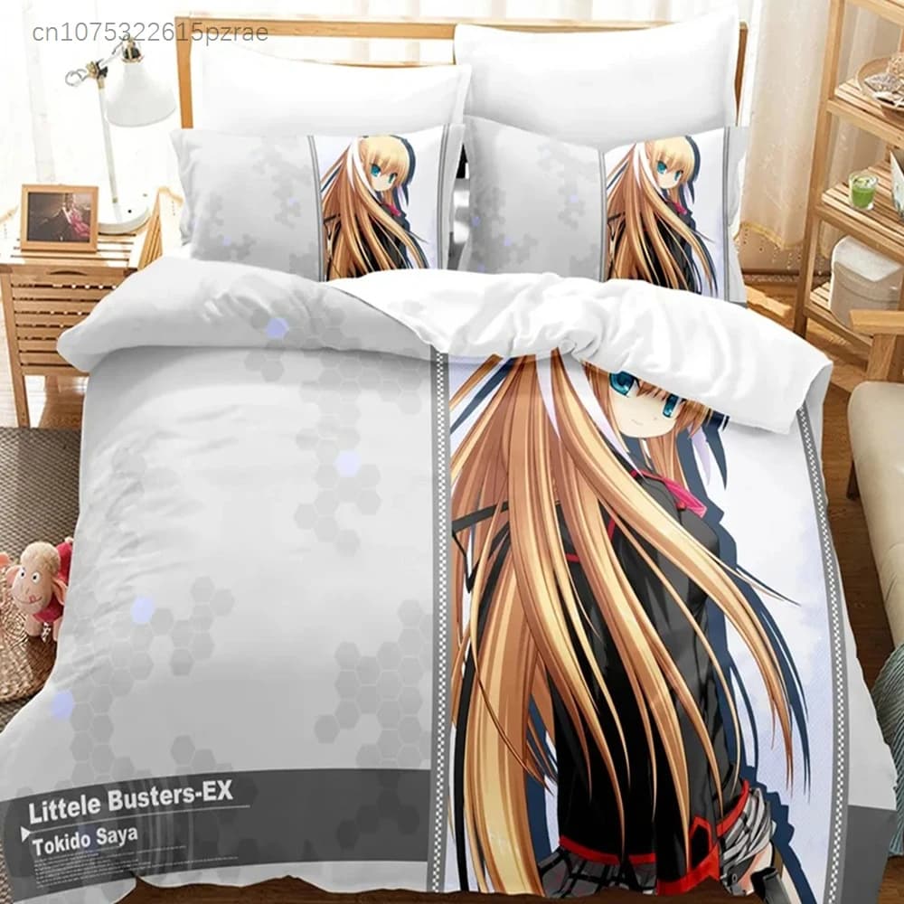 3D Print Anime Little Busters Bedding Set 3D Printed Suitable For Bedroom Duvet Cover Set With Pillowcases Kids Home Textile