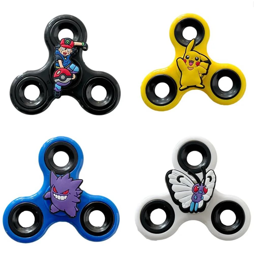 1 Pezzo Action Figure Anime Pokémon Fidget Spinner Pikachu Ash Ketchum Modello in PVC Antistress Giocattolo Regalo per Bambini