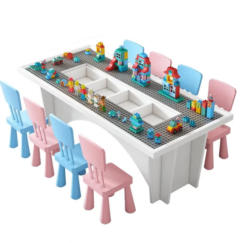 Tavolo da gioco in legno massello per centro commerciale con giocattoli educativi multifunzionali Lebaobao per bambini, da assemblare