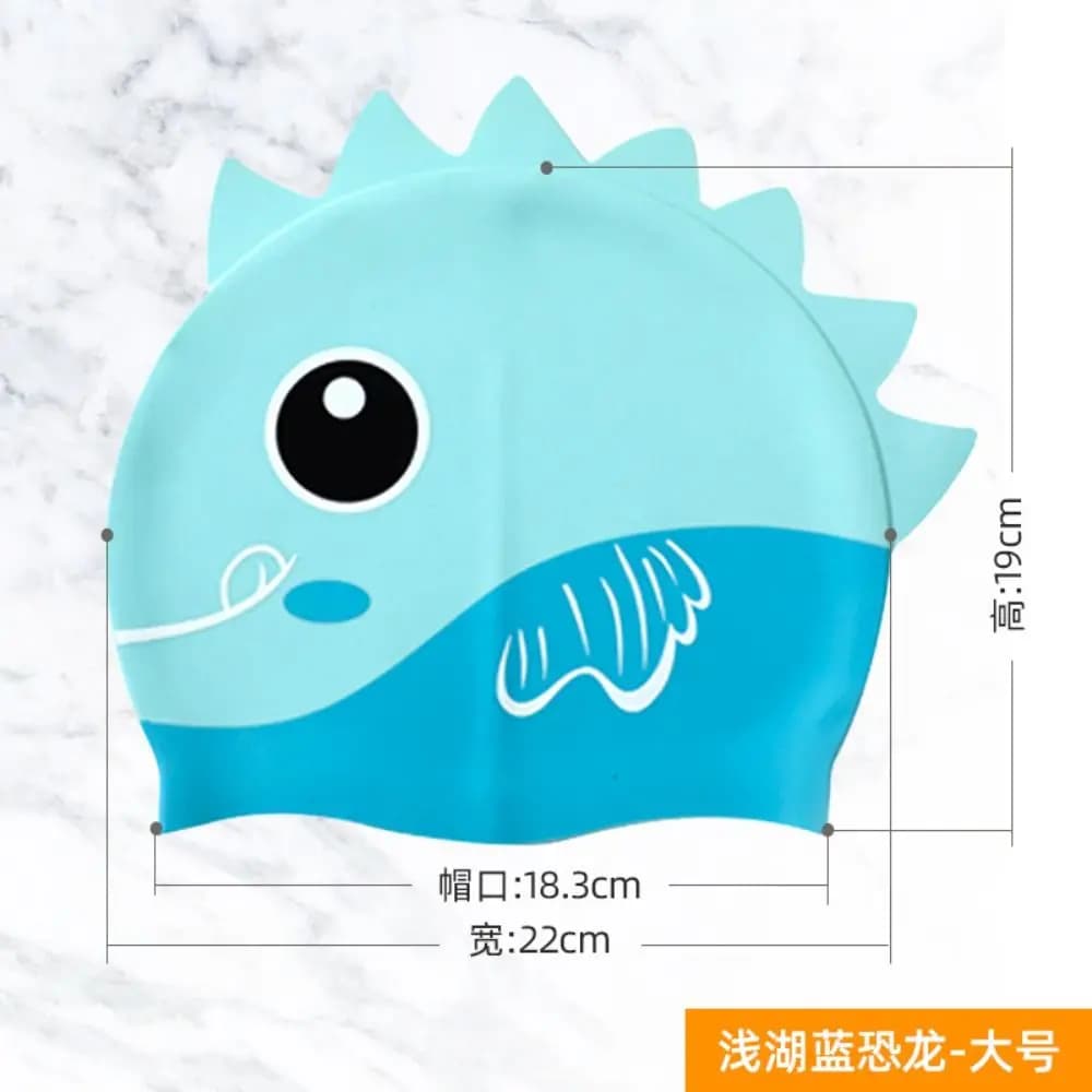 Shark Pattern Cartoon Pattern For Diving Dinosaur Children Swimming Cap Swimming Cap Elastic Hat Swim Pool Hat Swimming Hat