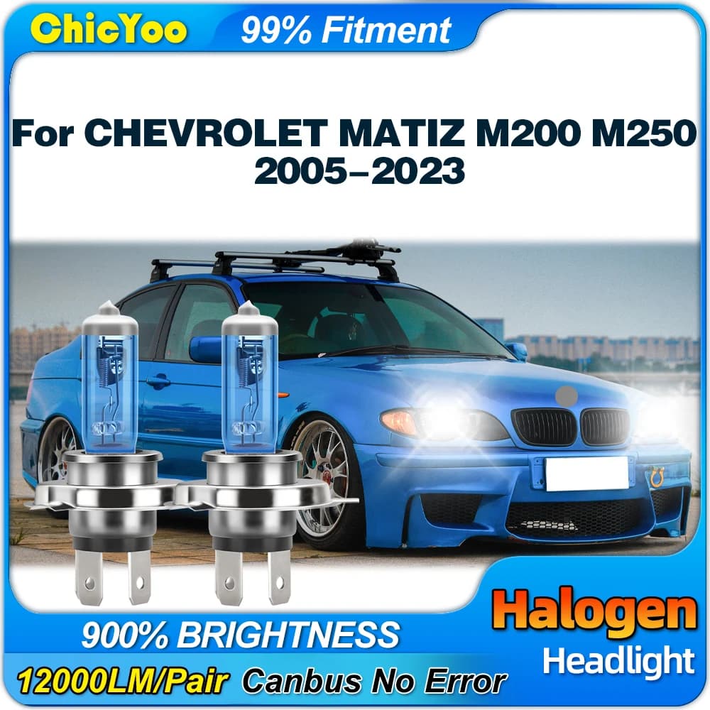Faro alogeno 12000LM + 900% Luminoso Auto Fari 12V 6000K Per CHEVROLET MATIZ M200 M250 2005-2018 2019 2020 2021 2022 2023
