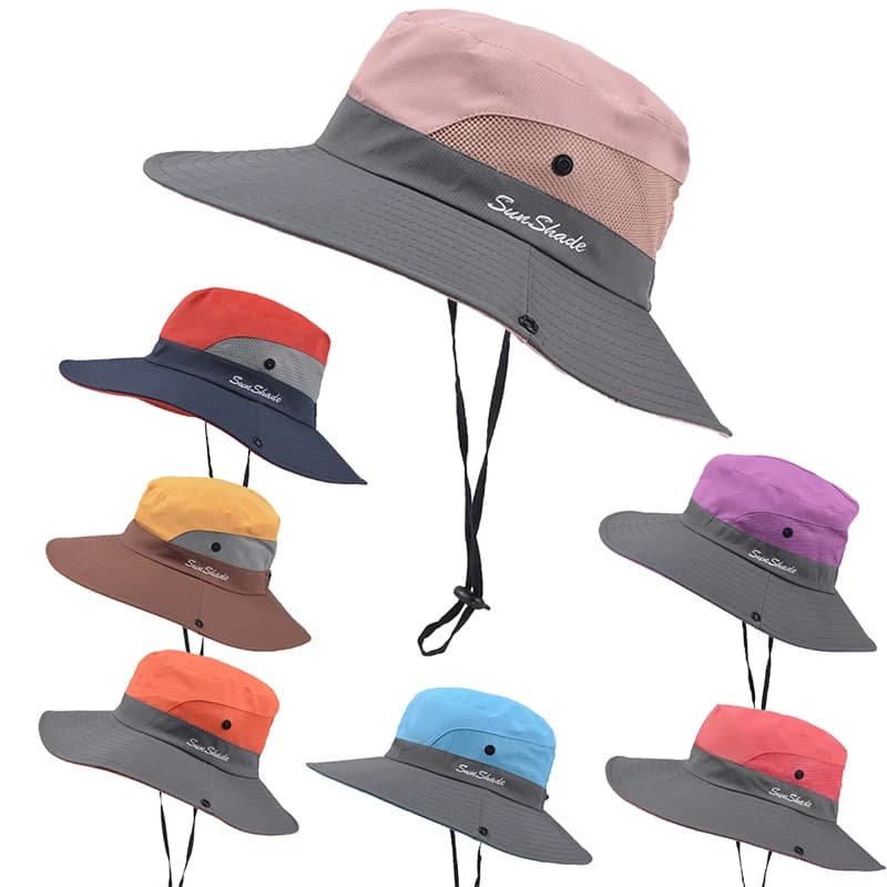 Cappello da pescatore pieghevole da esterno primavera/estate Cappello da alpinismo traspirante in rete da viaggio per ciclismo
