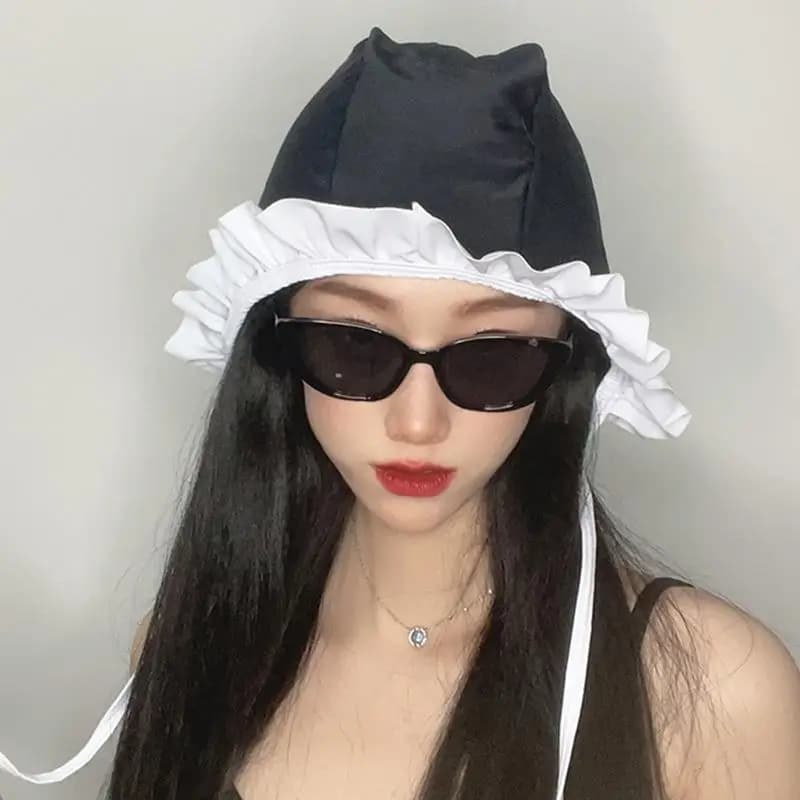 New Loaded Headphone with Lace Edge, Adjustable Curtain for Long Hair, Large Size, Comfortable and Anti-Feeding, Swimming Equipment