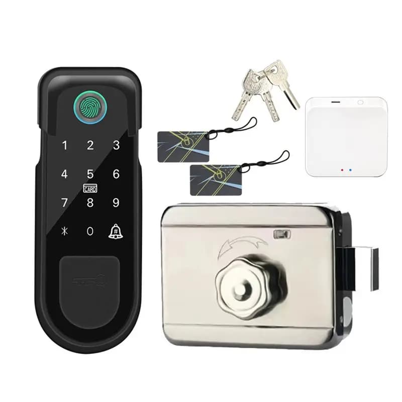 ABKQ-Per serratura intelligente Tuya con impronta digitale, serratura per porta di casa per app Tuya, chiave IC, Bluetooth, accesso senza chiave, modello C