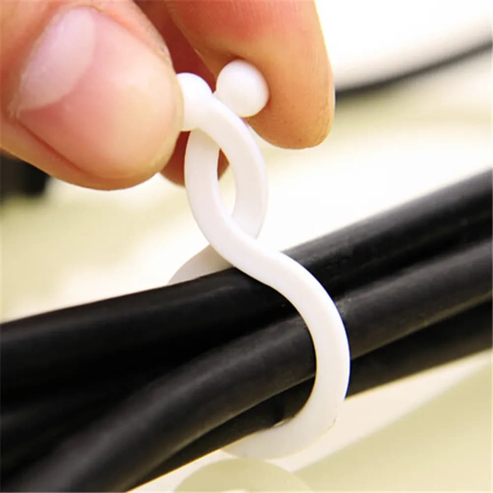 40 Pezzi Organizzatori per Cavi da Scrivania, Clip Premium per Gestione Cavi, Mini Avvolgicavo per Cavi di Ricarica USB, Cavi di Alimentazione, Casa, Ufficio, Scuola