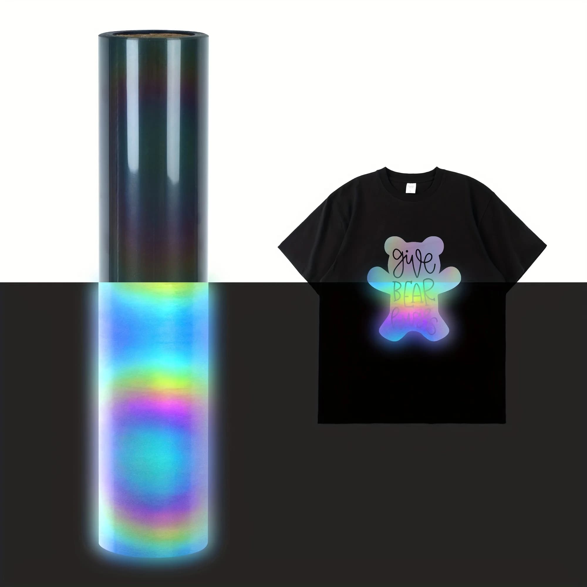 12" x 6ft Reflective HTV Vinyl, guangyintong Heat Transfer Vinyl for T Shirt, Iron On Vinyl For All Cutter Machine