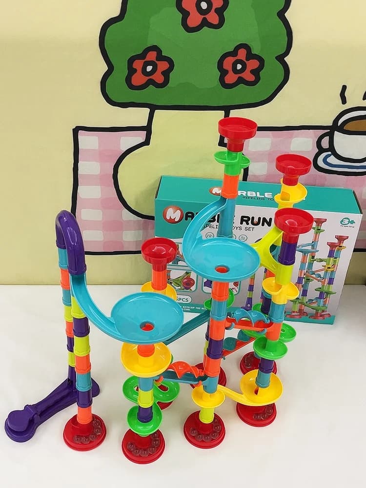 Children's DIY Assembly Track Slingshot Maze Ball Rolling Block Building Blocks Boys Girls Educational Toys Magnetic Tiles