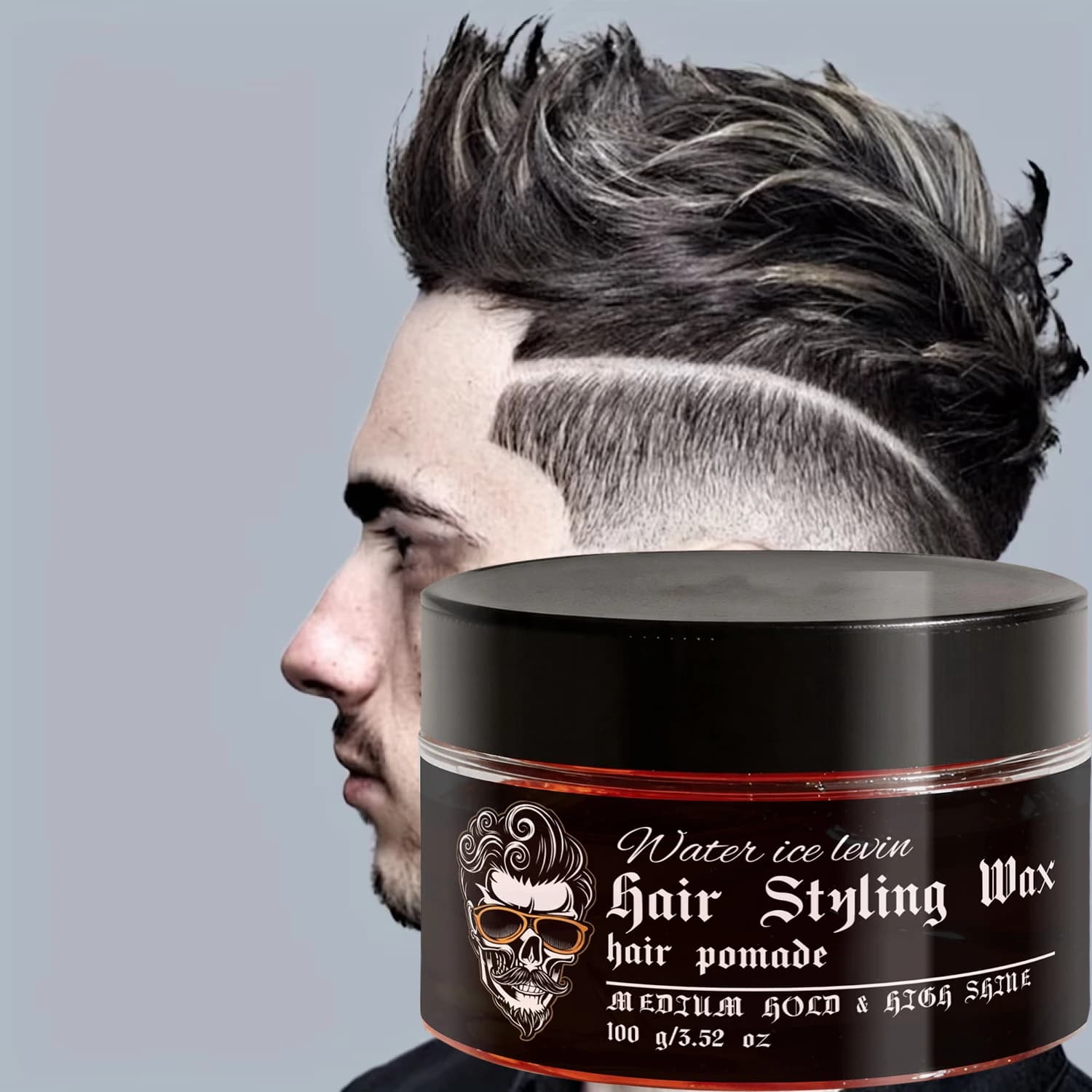 Medium Hold High Shine Hair Pomade with Biotin & Keratin – Smoothing Styling Wax for Men, Rosemary Oil – 100g