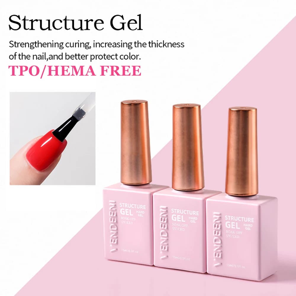 Vendeeni TPO HEMA FREE Gel rinforzato Smalto per unghie Addensato Proteggi le unghie UV Soak Off Gel Smalto Forte struttura delle unghie Gel duro
