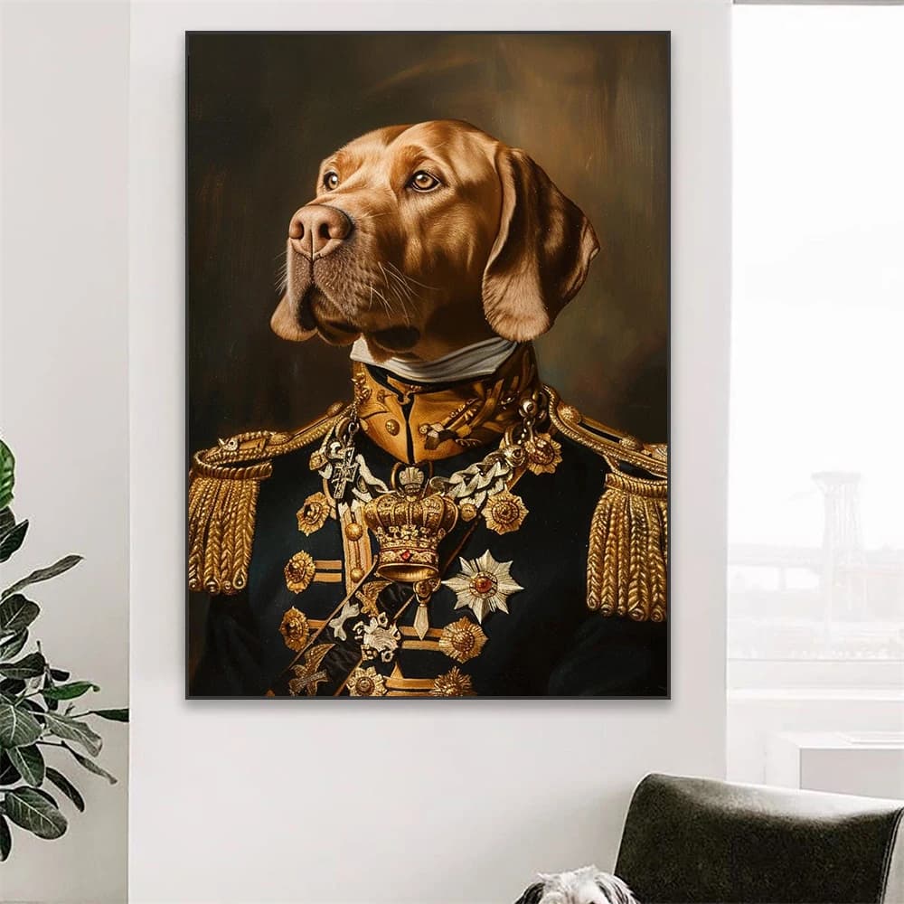 Custom Regal Portrait from Photo Prints King Dog Cat Royal Pet Canvas Painting Renaissance Animal Poster Personalized Gift De