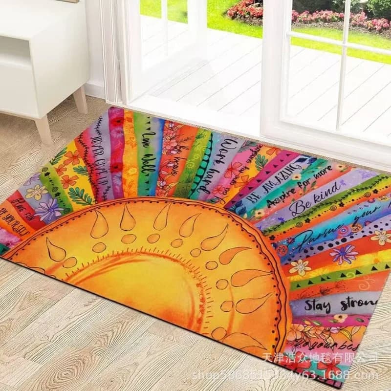 Tappetino assorbente per bagno color sole, tappetino d'ingresso resistente allo sporco