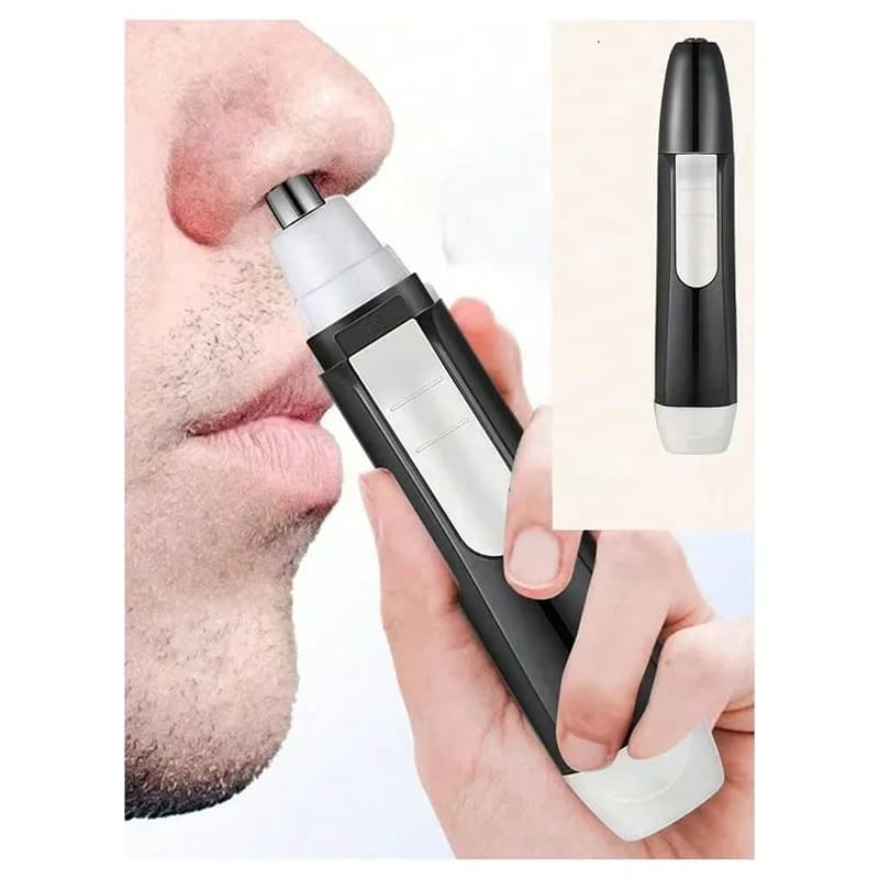 Tagliacapelli per naso e orecchie, indolore, portatile, tagliacapelli per naso, tagliacapelli tascabile, impermeabile (batteria AA non inclusa)