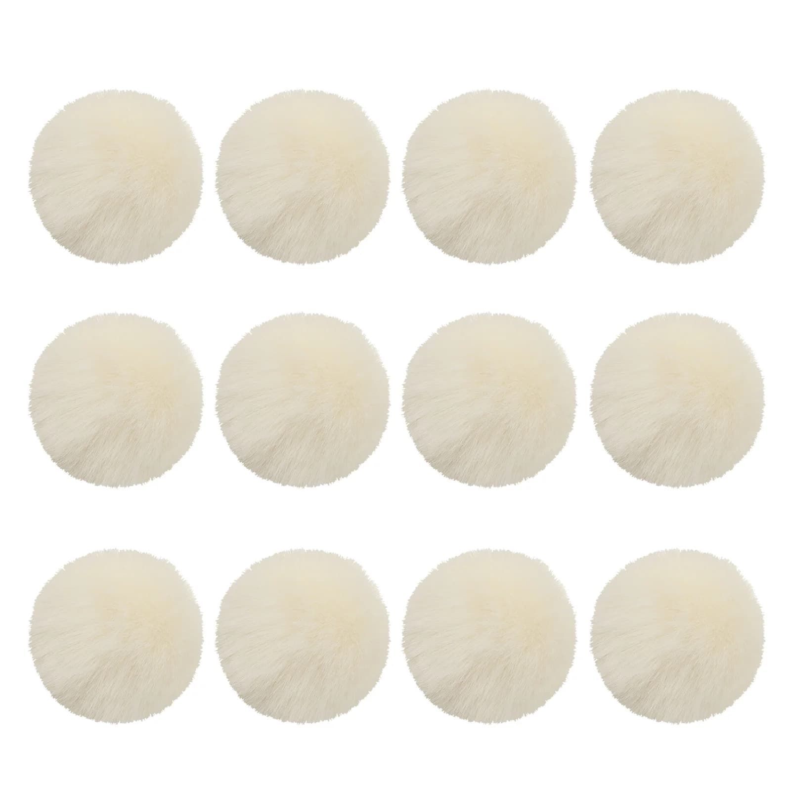 12 Pezzi di Pompon in Finta Pelliccia per Cappelli, Morbidi e Soffici con Anello Elastico per Portachiavi, Cappelli Lavorati a Maglia, Sciarpe, Guanti, Borse