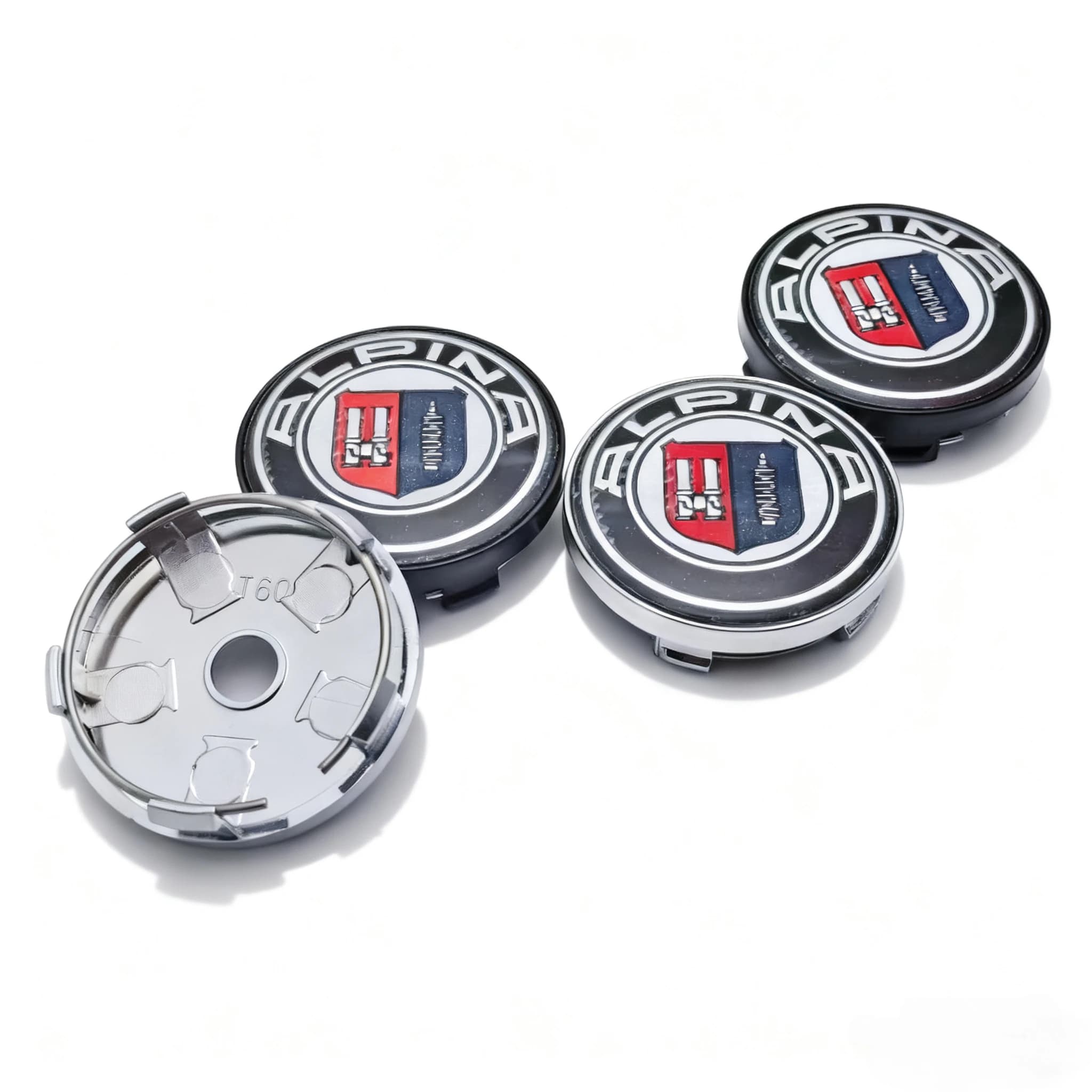 4 pezzi Alpina Logo Emblema Coprimozzi per auto 60MM 56MM Coprimozzo ruota Alpinas Badge Coprimozzi per cerchioni Sostituisci accessori auto