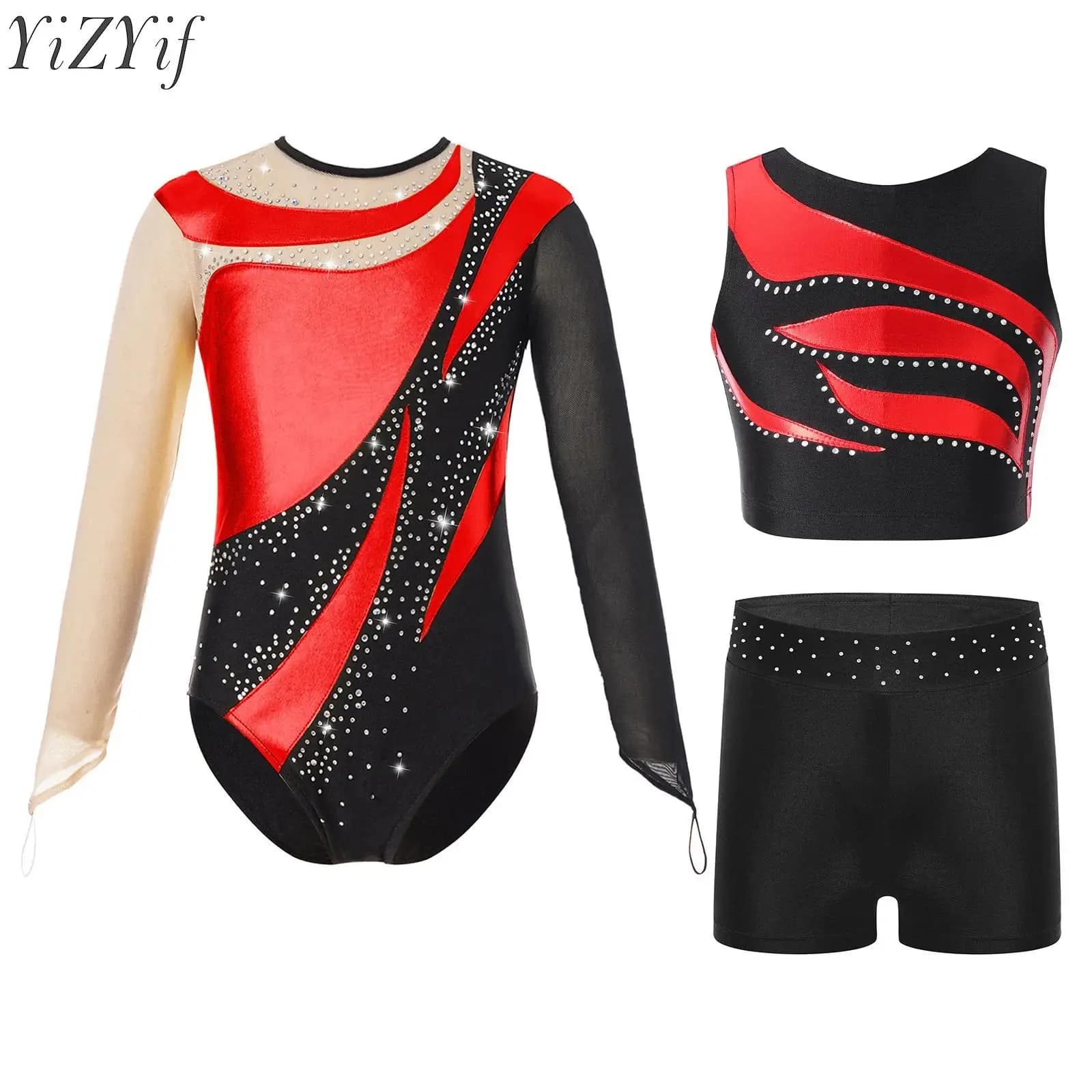 Set da balletto per bambina, allenamento per ginnastica, body, abbigliamento sportivo, pattinaggio su ghiaccio, tuta, abiti da ballo jazz per la pratica della danza